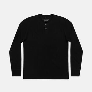 Wool& Prince Waffle Henley $140 MSRP Men’s Size M Black